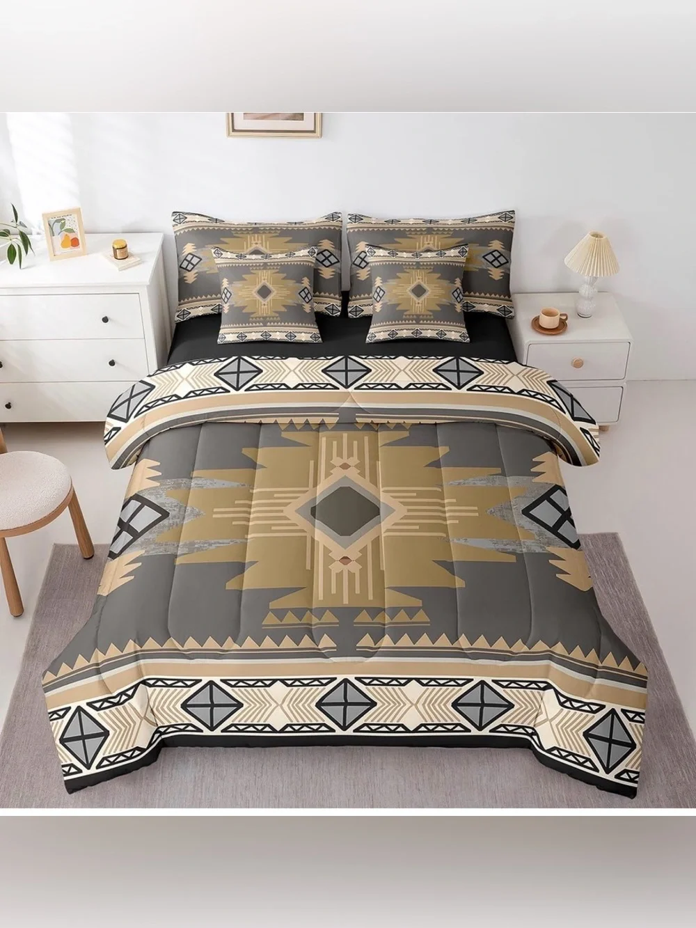 7 Pieces Bedding Set Western Decor Bed Set